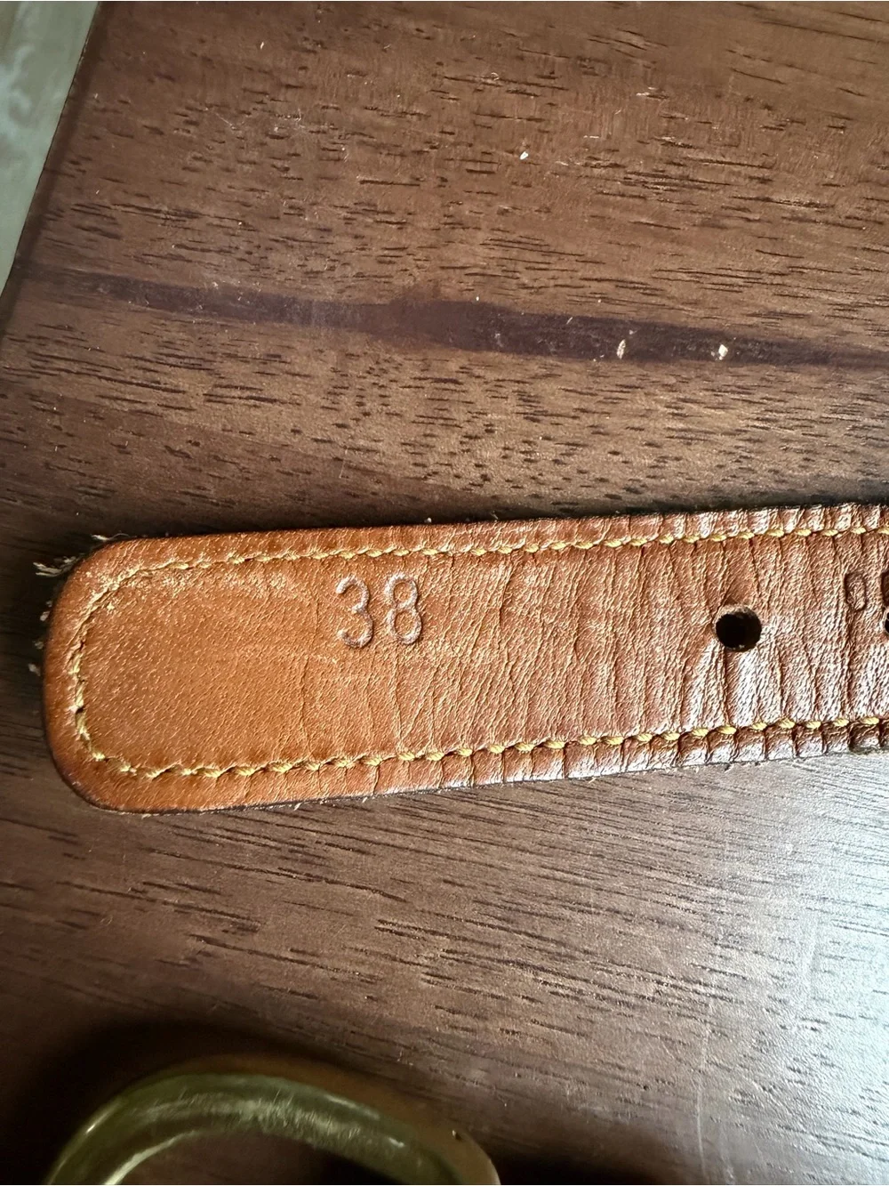 Jos. A. Bank Red Equestrian Ribbon Belt with Brown Leather and Gold Buckle